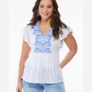 Cato Embroidered Poet Blouse. Bohemian size medium.